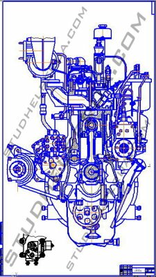Двигатель СМД-23 (Поперечный разрез)